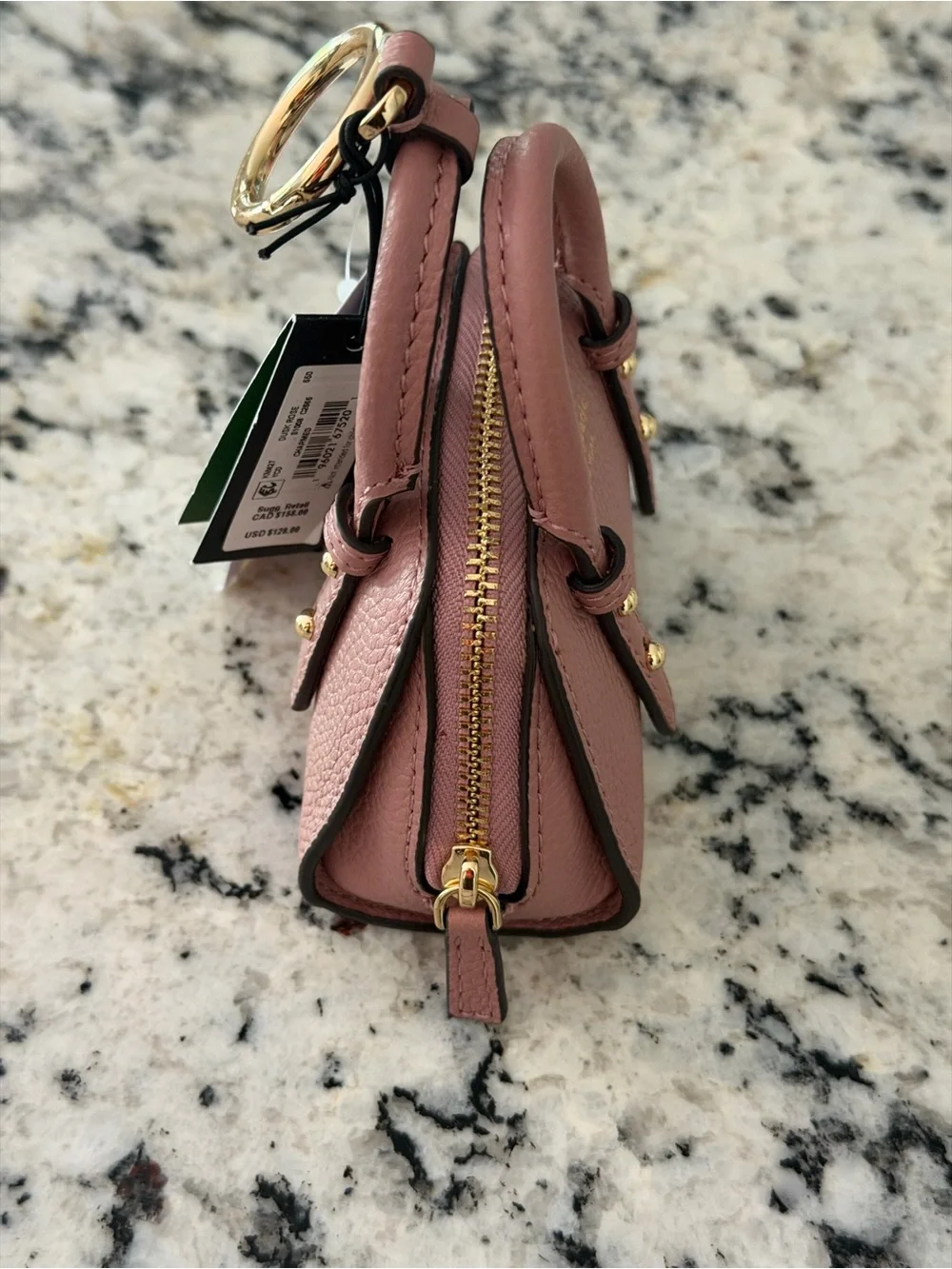 kate spade Mauve Pink Mini Dome Satchel Keychain